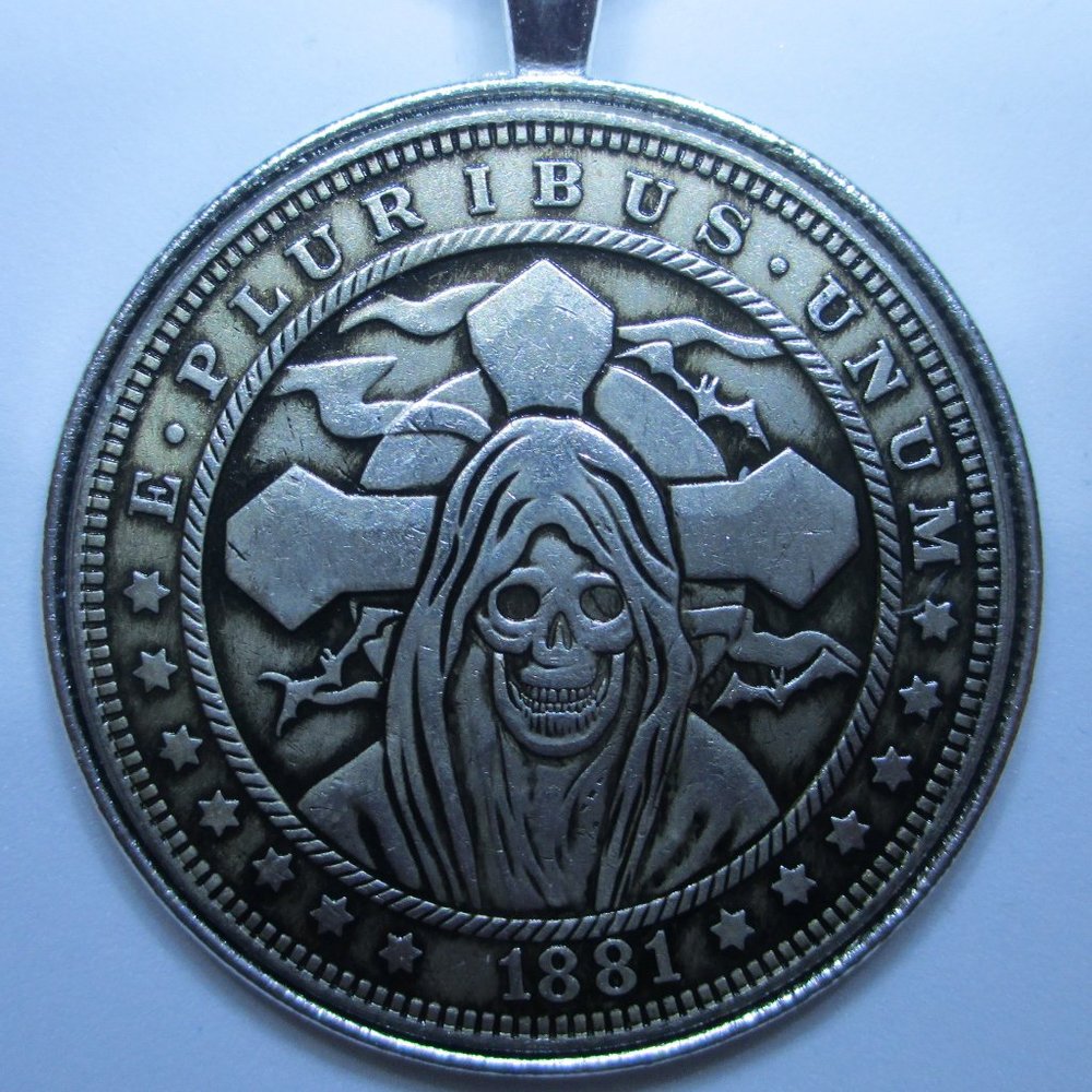 Santa Muerte CROSS Silver Necklace